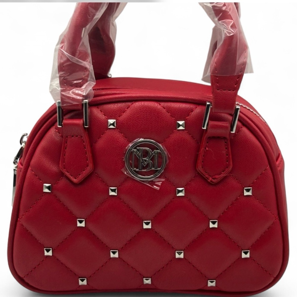 Badgley Mischka Red Quilted Mini Handbag